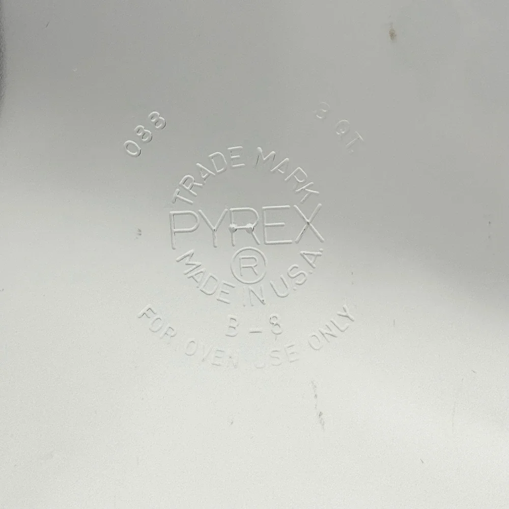 Pyrex 088 Oval Roasting Pan 3 Quart Clear Glass Casserole Vintage USA
